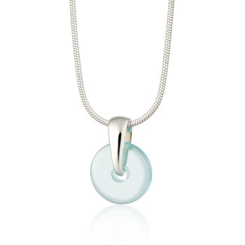 Sterling Silver Turquoise Spinning Disc Necklace, 8 of 11