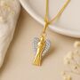Personalised 9ct Gold Angel Necklace With Sparkling Wings, thumbnail 1 of 8