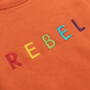 'Rebel' Embroidered Children's Organic Sweatshirt, thumbnail 6 of 8