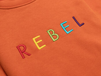 'Rebel' Embroidered Children's Organic Sweatshirt, 6 of 8
