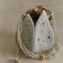 White Handcrafted Pearl Embellished Potli Wrist Bag, thumbnail 2 of 5