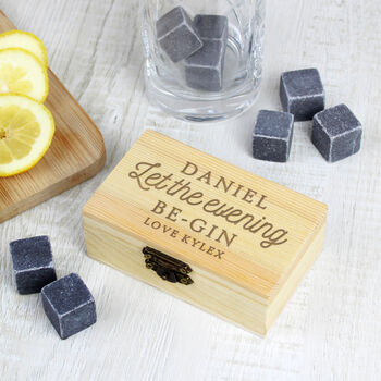 Personalised Let The Evening Be Gin Cooling Stones Gift, 4 of 4