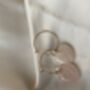 Rose Quartz Heart Charm Hoop Bridal Earrings, thumbnail 10 of 10