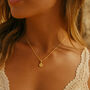 Dainty Gold Ammonite Fossil Necklace, thumbnail 1 of 3
