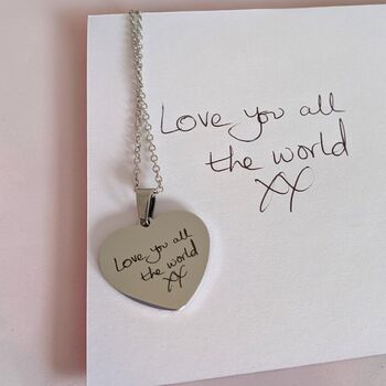 Personalised Handwriting Heart Charm Necklace, 8 of 11
