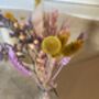 Purple, Yellow And Pink Dried Flowers Letterbox Gift, thumbnail 3 of 4