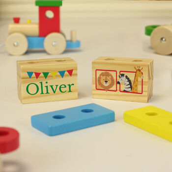 Personalised Circus Wooden Toy Train, 2 of 7