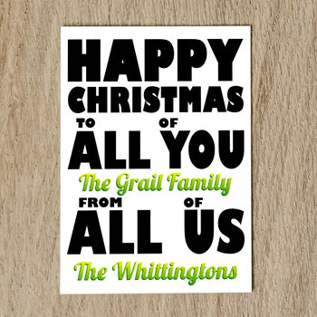 Personalised Family Christmas Card With Names, 5 of 8