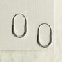 Oval Hoop Minimalist Sterling Silver Earrings, thumbnail 2 of 4