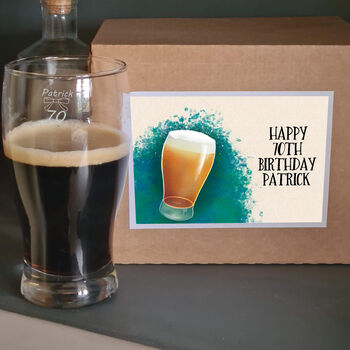 70th Birthday Bow Tie Beer Glass, 8 of 9