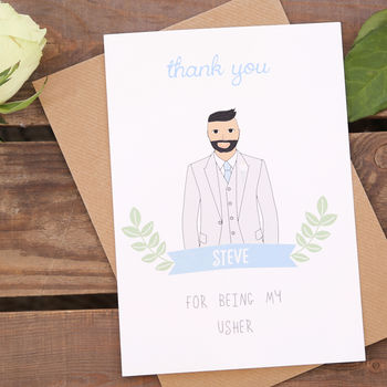 Best Man Or Usher Personalised Thank You Card, 2 of 6
