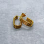 U Shaped Ribbed Earrings, thumbnail 2 of 3