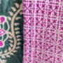 Mini Kantha Quilt Vintage Sari Throw Blankets, Handmade, thumbnail 10 of 10
