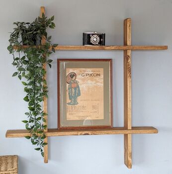 Reclaimed Wooden Wall Mounted Display Shelf, 8 of 8