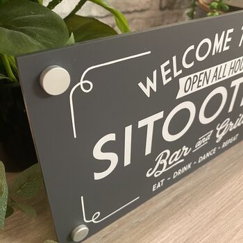Welcome To Our Sitooterie Outdoor Garden Sign, 2 of 12