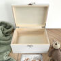 Personalised Jungle Animals New Baby White Keepsake Box Three Sizes, thumbnail 4 of 7