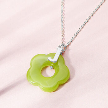 Personalised Initial And Flower Necklace, 4 of 7