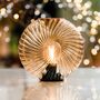 Cordless Tan Swirl Glass Table Lamps, thumbnail 3 of 3