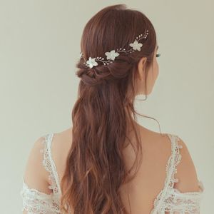 Orchid Mother Of Pearl Flower Wedding Hair Vine