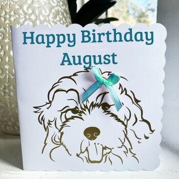 Personalised Golden Dog Birthday Card, 4 of 4