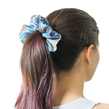 100% Silk Scrunchie Vibrant Absract, 5 of 5
