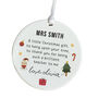 Personalised Christmas Ceramic Ornament Teacher Gift, thumbnail 3 of 7
