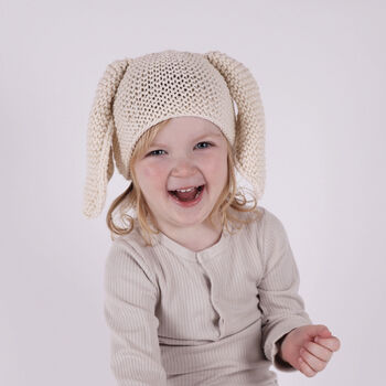 Baby Bunny Ear Hat Easy Knitting Kit Easter, 5 of 7