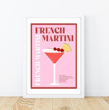 French Martini Cocktail Poster, 6 of 6