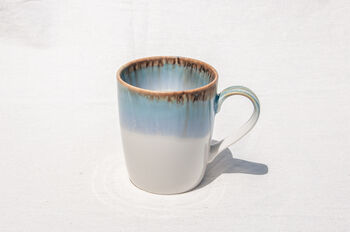 Blue U Shaped Handmade Porcelain Mug, 3 of 4