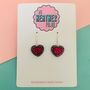 Cute Glitter Double Layered Heart Earrings *More Colours Available*, thumbnail 2 of 2