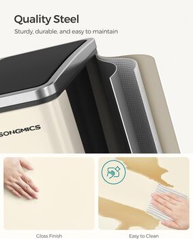 Kitchen Bin Three Compartments Pedal Soft Close Lids, 5 of 8