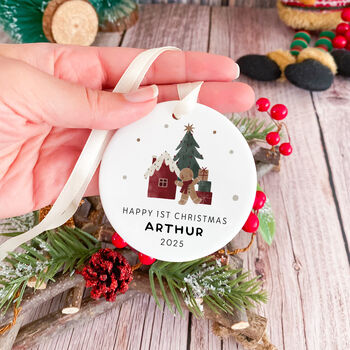 Happy First Christmas Ornament Gift For Newborn, 5 of 7