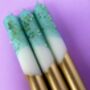 Teal And Gold Glitter Christmas Candles 'Crushed Emerald', thumbnail 3 of 3