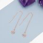 Sterling Silver Snowflake Threader Earrings, thumbnail 6 of 12