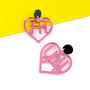 'Fri Yay' Mirrored Acrylic Slogan Earrings, thumbnail 1 of 8