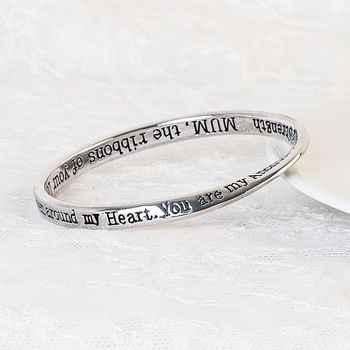 Love Mum Message Bangle Silver Plated, 3 of 4