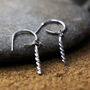 Spiralled Sterling Silver Semi Hoop Earrings, thumbnail 1 of 4