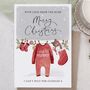 Personalised Love From The Bump Christmas Card For Mummy, thumbnail 1 of 4