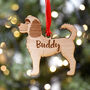 Personalised Wooden Labradoodle Dog Xmas Decoration, thumbnail 1 of 6