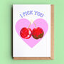 'I Pick You' Cherries Valentine Card, thumbnail 1 of 2