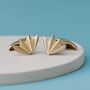 Geometric 9ct Gold Cufflinks. Fan Shape, thumbnail 4 of 6