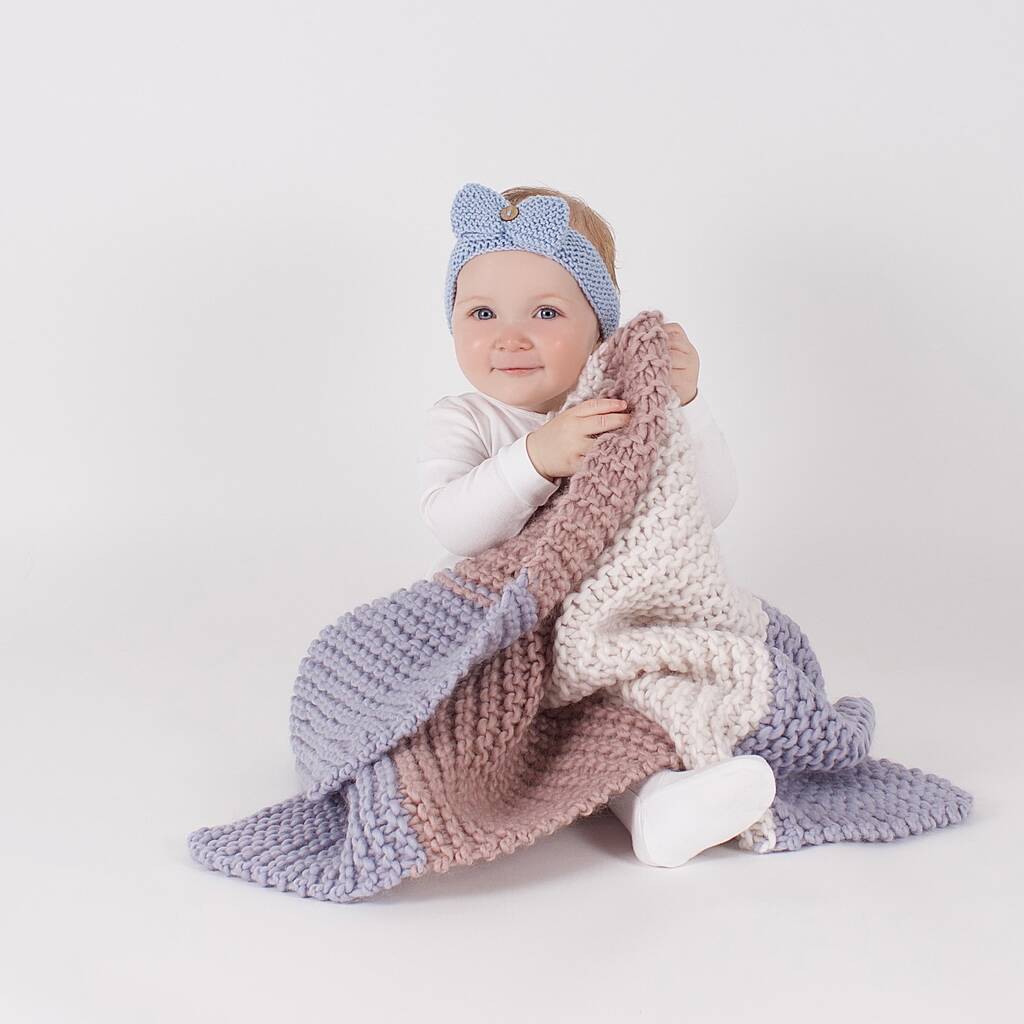 Zoe Baby Blanket Knitting Kit, 1 of 9