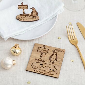 Personalised Christmas Table Place Settings Penguin, 3 of 3