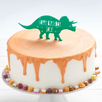 Personalised Triceratops Dinosaur Birthday Cake Topper, 2 of 5