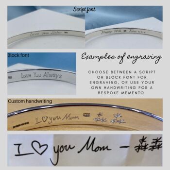 Personalised Small Wrist Silver Bracelet Bangle Gift, 8 of 8