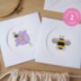 Bumble Bee Cross Stitch Card Making Kit, thumbnail 1 of 4