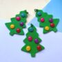 Christmas Tree Shaped Decoration With Shiny Baubles, thumbnail 1 of 2