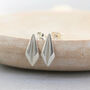 Geometric Earrings. Silver Art Deco Studs Earrings, thumbnail 2 of 10