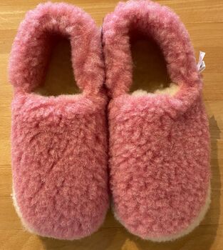 100% Siberian Wool Slippers In Pink, 4 of 6