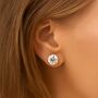 Round Swarovski Crystal Stone Stud Earrings, thumbnail 4 of 7